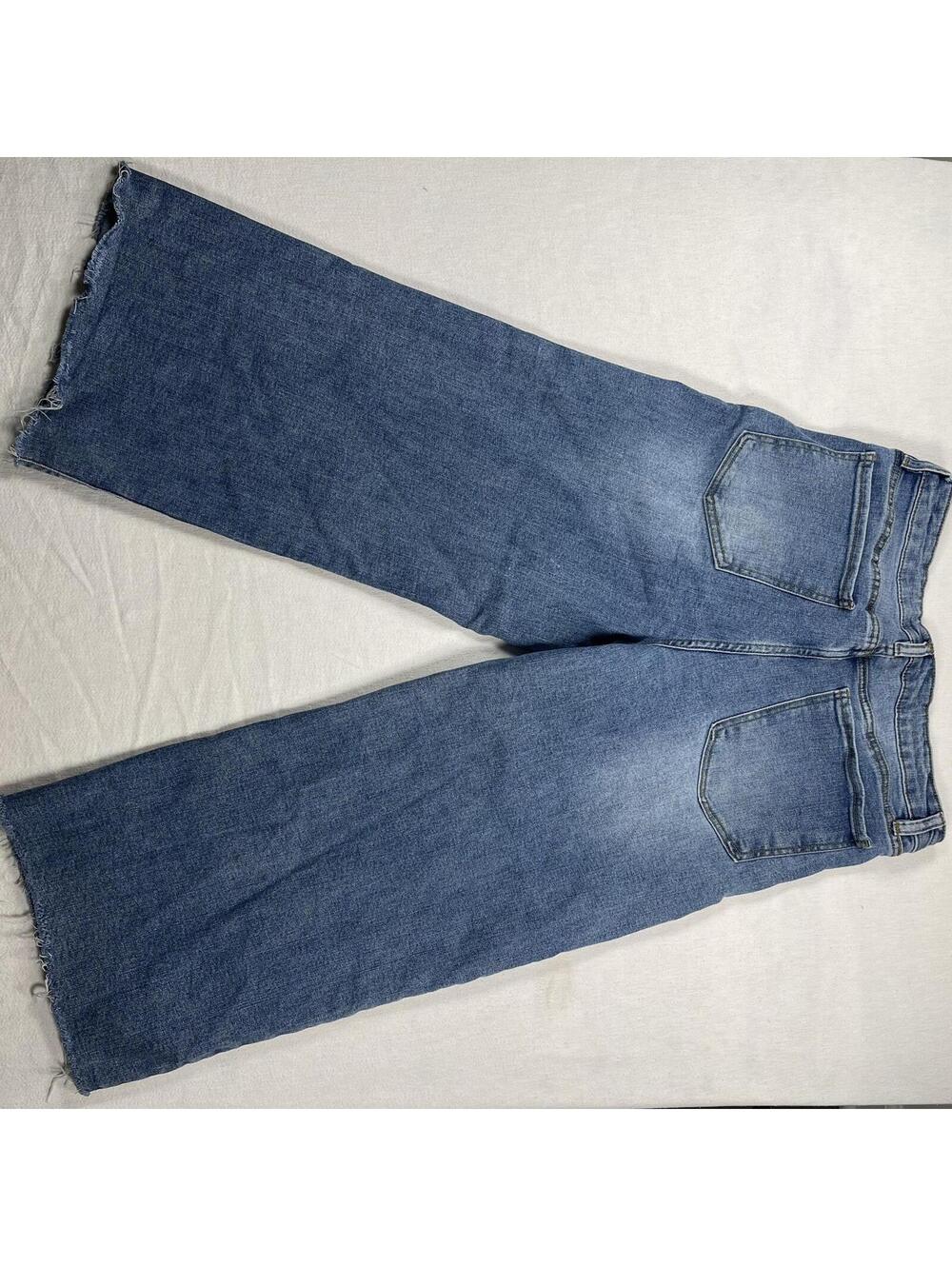 Oat New York Wide Leg Jeans Women's Size 12/31 High Rise Pockets Crop Fit Baggy - Picture 5 of 10
